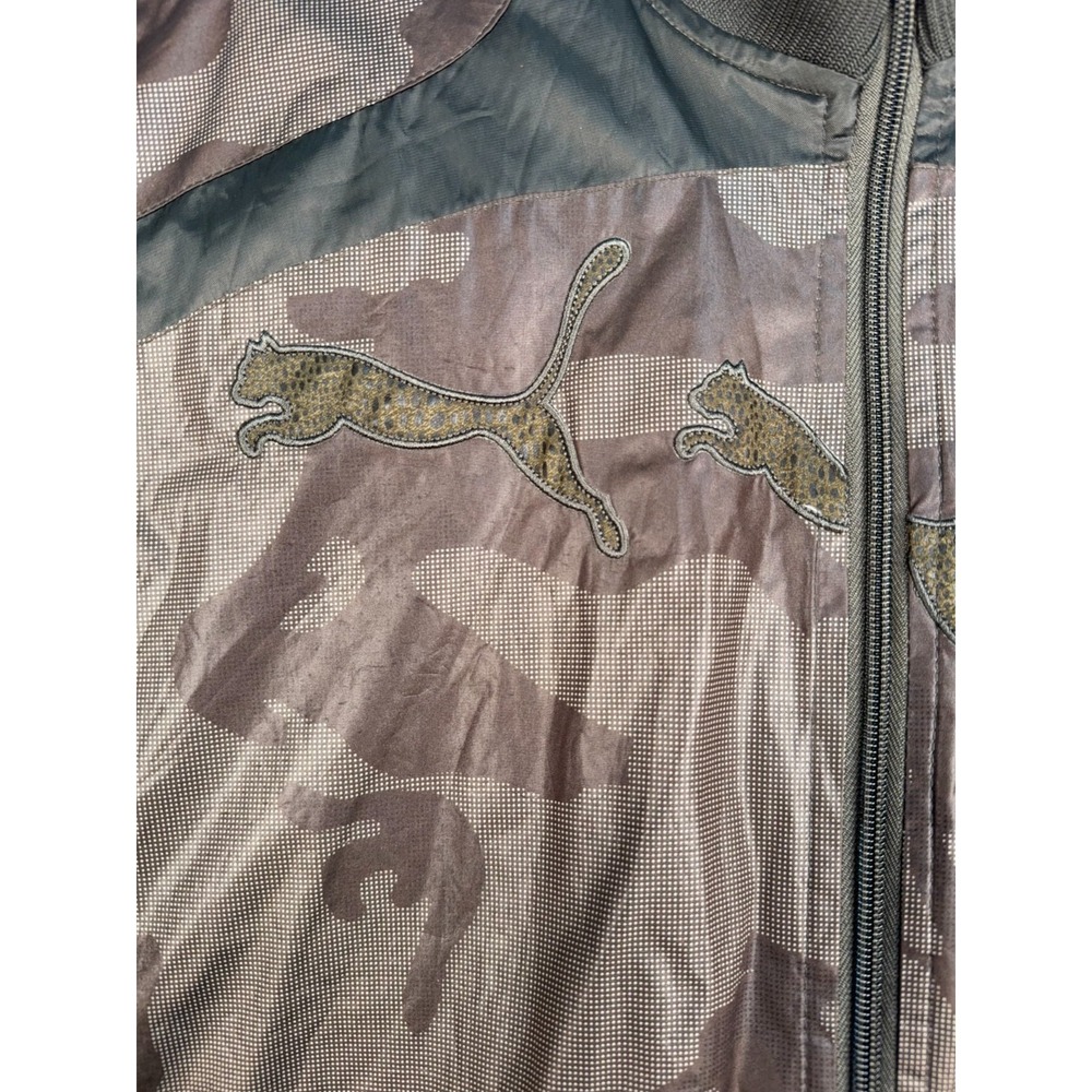 RARE: Puma "Augusto Single Tour" Green/Brown Camo Embroidered Quilted Jacket XXL - Picture 4 of 11